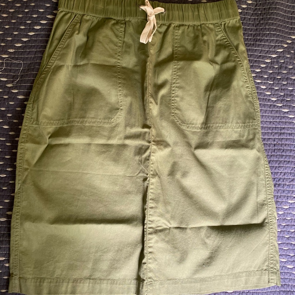 PACT Olive Green Skirt with Drawstring Waist